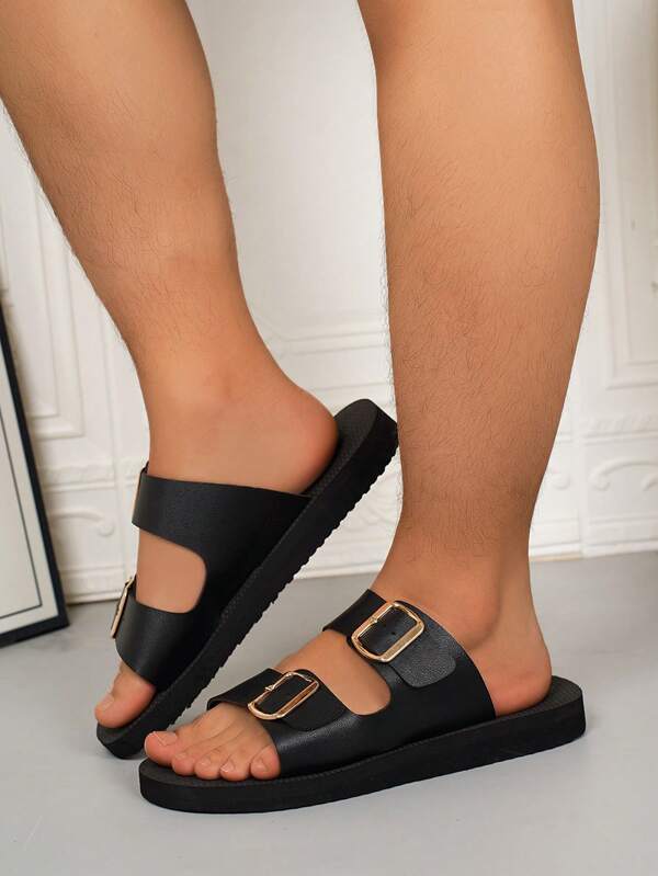 Sandalias cómodas y retro de dedo abierto para hombres - Transpirables, antideslizantes, suela de EVA duradera, correa con hebilla, zapatos cómodos para caminar para hombres - Adecuados para uso en interiores y exteriores, pantuflas de verano para hombres