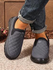 男士冬季雪地靴，防水防寒防滑户外雪地靴，轻便，一键式，纯色