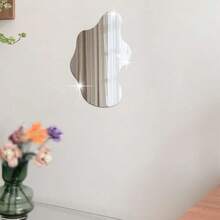 1 miếng dán tường trang trí gương hình bất đối xứng, tự dính, miếng dán gương chất liệu acrylic dày, miếng dán tường 3D, thích hợp cho trang trí tường phòng ngủ/bếp/phòng tắm/phòng khách/văn phòng/nền TV, chống thấm nước và chống ăn mòn, gương treo tường có thể tháo rời trang trí phòng gương treo tường gương cho phòng trang trí nhà trang trí phòng tắm trang trí phòng khách - Bạc - Xem 7