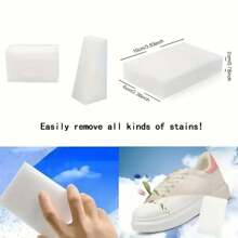 10/20/30 件套魔术刷和海绵套装 - 纳米洗碗、厨房擦拭、擦鞋、清洁和去污魔法，学生返校必备 - 白色 - 查看 2