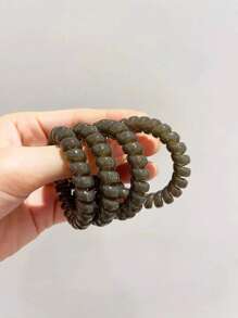 10件/5件透明果冻色发带套装，简约高弹力发带，马尾辫固定器，不会损坏头发，发饰 - 果凍色 - 查看 6