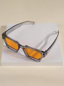 1 pieza/2 piezas/3 piezas/10 piezas Gafas con marco cuadrado grueso, gafas de moda rectangulares gruesas unisex para fotografía callejera, bares, clubes, festivales de música, decorativas, adecuadas para todos los tipos de rostro