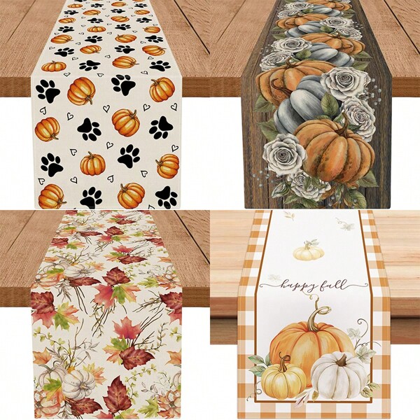 Herbst Tischläufer, Vintage Kürbis Tischdecke, saisonale Küchen- und Esszimmer Tischdekoration für Zuhause, Partys und Veranstaltungen
