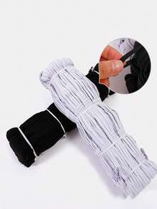 10 metros Banda elástica plana blanca/negra, tela de goma para vestido de novia, accesorios de costura elásticos, banda elástica de látex de alta elasticidad, banda elástica de goma DIY para costura, banda de costura de alta elasticidad, cuerda elástica de costura para tela de costura DIY, cinta adhesiva elástica de poliéster, adecuada para costura DIY, manualidades, accesorios para el cabello y vestidos de novia, accesorios, banda elástica plana ancha, banda para prendas. - Multicolor - Ver 3