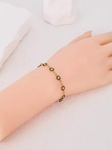 One Vintage Bohemian Style Daisy Design Simple Girl High-End Fresh New Fashionable Personalized Bracelet Jewelry, Ideal For Ladies For Daily Wear Or As A Gift