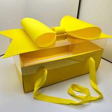 1pc Bow Decorative Gift Box Set, Suitable For Floral Packaging, With Handle & Ribbon, Plastic & Paper Material, For Wedding, Party, Birthday, Valentine's Day Gift Wrapping - Multicolor - View 12