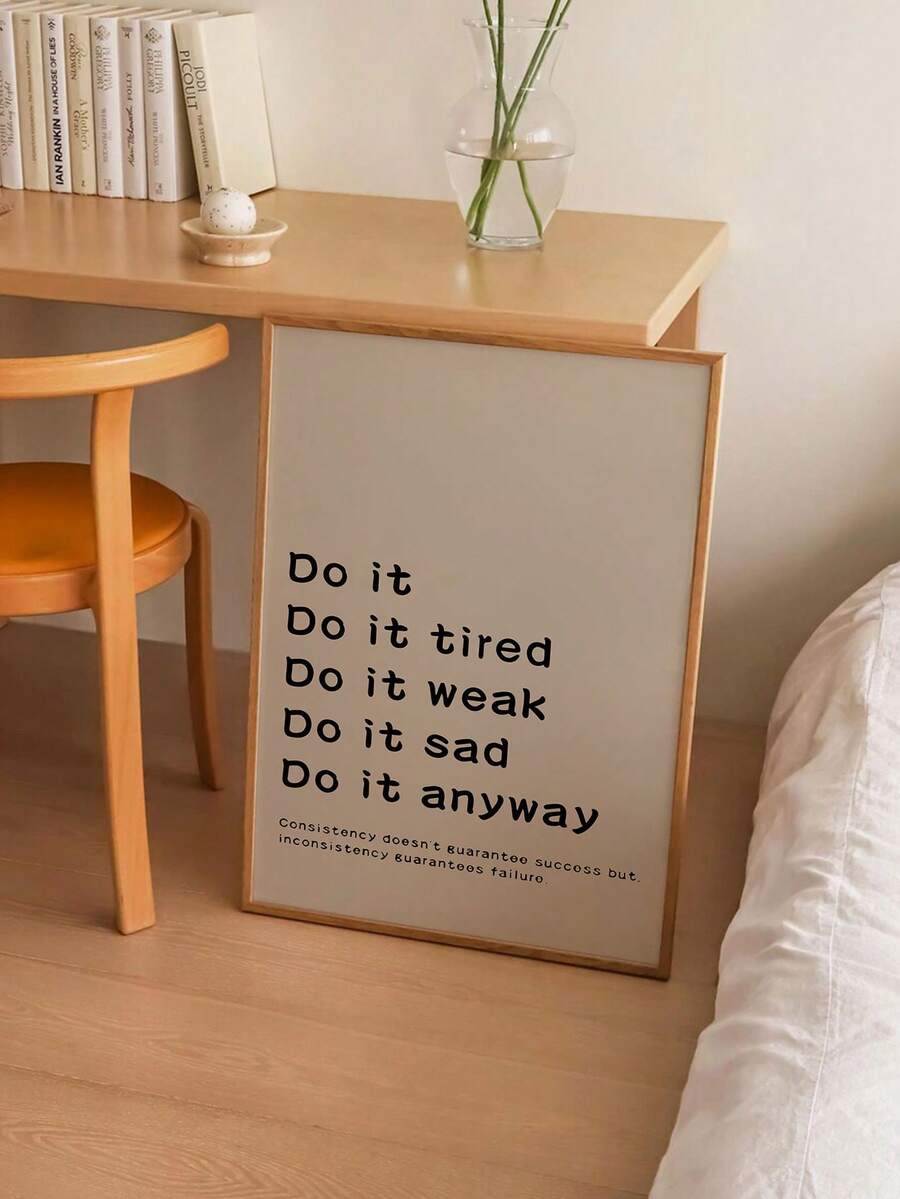 1幅励志帆布墙画 - “采取行动”毅力海报（不含框），适用于家居、办公室、健身房或工作空间装饰，激励人心的墙画，房间装饰，振奋人心的美学装饰 - 彩色 - 查看 1