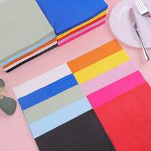 24 片装鸡尾酒餐巾 2 层甜点餐巾折叠 6.5 X 6.5 英寸一次性餐巾适用于晚宴婚礼生日派对新娘周年纪念招待会活动，适合婚礼、新年派对、节日派对（有多种颜色可供选择）