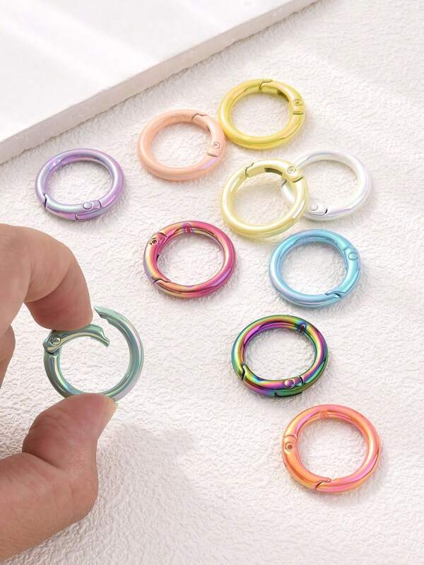 25mm Spring Ring Keychain Clasp, DIY Colorful Enameled Zinc Alloy Phone Strap Jewelry Accessories