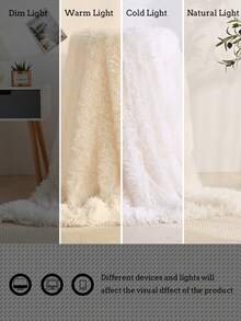 1 szt. supermiękkiego i puszystego koca, kolor biały, idealny do drzemek na kanapie, sypialni, biura, na kemping, do wystroju domu, idealny prezent na Walentynki - Kremowa biel - Zobacz 10