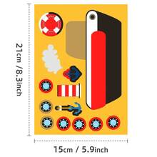 Nhãn dán học tập cảm xúc thuyền - 6 miếng đổi mặt biển có thể tái sử dụng, đồ chơi cảm giác an toàn dưới nước, hoạt động rèn luyện kỹ năng vận động tinh cho trẻ mẫu giáo - Nhiều màu - Xem 8