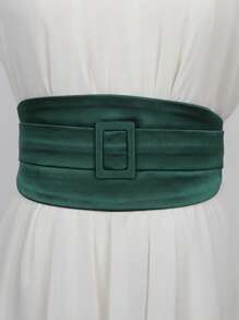 1 件纯色宫廷风格优雅涤纶松紧腰宽腰带连衣裙配饰，性感迷人，适合派对和全年女性秋季、秋季、万圣节穿着 - A - 查看 10