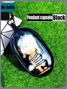 1 件便携式迷你人物透明展示袋（带钥匙扣和彩色球，不含人物）、悬挂式盲盒收纳袋、拉链封口、防尘收藏盒、可爱包包挂饰、背包吊坠、汽车钥匙扣 - 白色 - 查看 13