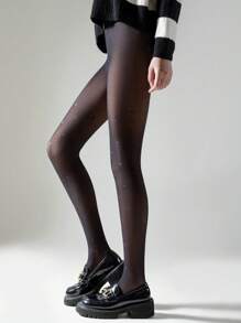 1 pieza Medias de seda de 80g/220g para mujeres para primavera y otoño, calcetines largos y sexys transparentes negros, leggings y medias gruesas y cálidas de felpa para el invierno, pantalones ceñidos para el trabajo y los negocios en invierno (adecuados para temperaturas de 15-25°)