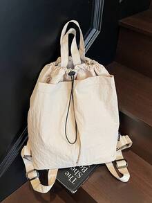 Fashionable Casual Versatile Drawstring Oxford Cloth Bucket Bag, Small Niche Literary Style Crossbody Bag, Phone Bag, Shoulder Bag For Women - Multicolor - View 10