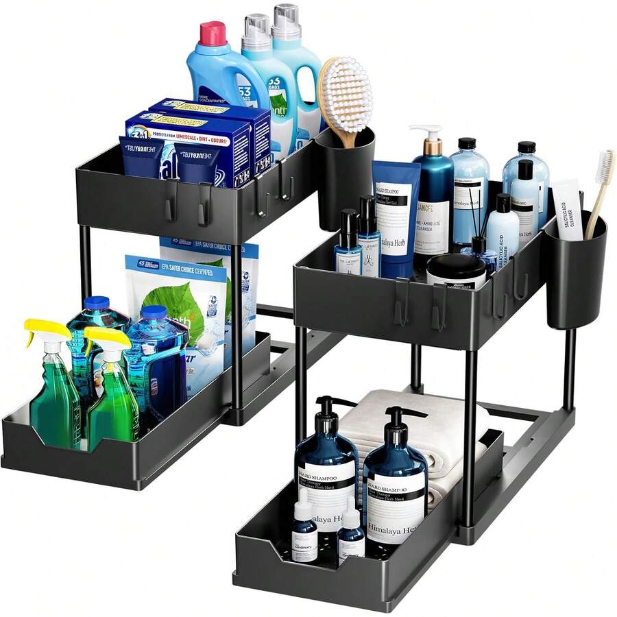 Plastic Storage Room With 2 Caps, Cooking Storage Room, Kitchen Storage Room, Multi-Purpose Kitchen Dining Room, Food Storage Room And Condimentos, Bathroom Storage Room, Cooking Kitchen Dining Room Adecuado Para Hogar Y Restaurantes Commerciales-2 Unidad - 2pcs Rolle - 查看 1