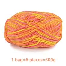 6 件/包多色渐变染色彩虹腈纶纱线、条纹针织材料纱线、钩针纱线、温暖柔软的纱线，适用于编织毛衣、围巾、袜子、手套、帽子、披肩和其他配饰 - 6團裝 - 查看 19