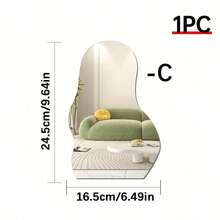 1 miếng dán tường trang trí gương hình bất đối xứng, tự dính, miếng dán gương chất liệu acrylic dày, miếng dán tường 3D, thích hợp cho trang trí tường phòng ngủ/bếp/phòng tắm/phòng khách/văn phòng/nền TV, chống thấm nước và chống ăn mòn, gương treo tường có thể tháo rời trang trí phòng gương treo tường gương cho phòng trang trí nhà trang trí phòng tắm trang trí phòng khách - Bạc - Xem 17