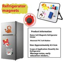 10/12/16pcs Refrigerator Magnets, Room Decor Stickers. Rubber Soft Magnetic Fridge Magnets, Material: PVC Soft Rubber, Size: Approx. 4.5-5CM, Features: 3D Stereoscopic, Long-Lasting, Non-Fading, Applicable For Posting Notes, Memos, Photos, Decorating Refrigerators, Early Education Stickers, Etc. - Multicolor - View 6