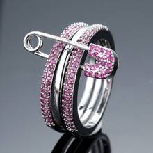 Chic Ring Multi Layer + Pin Design Paved Shining Zirconia Just Pick A Color U Prefer Match Daily Outfits Party Accessory