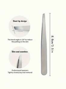 1/2 件专业不锈钢眉毛镊子，精准脱毛 - 适用于面部和内生毛发、碎屑和黑头，不含酒精，男女通用