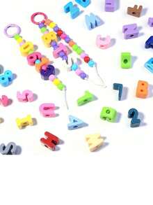 10 件/26 件电镀亚克力大孔英文字母珠，DIY 手机挂绳，休闲鞋饰，手工珠宝配饰，节日礼物 - 馬卡龍鍍彩字母 - 查看 5