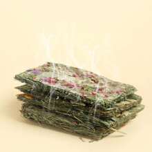 3 piezas de patatas fritas para masticar con forma de conejo, juguetes para masticar con flores naturales mezcladas para conejos, Chinchilla, conejillo de indias, hámster, juguetes molares - 3 piezas - Ver 7