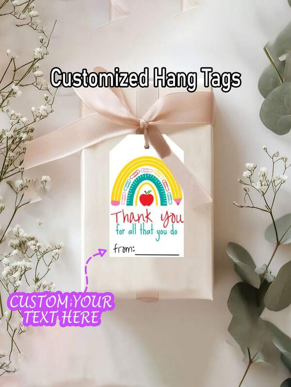 50/100 etiquetas de regalo personalizadas, tarjetas de agradecimiento personalizadas, tarjetas de lugar - Agrega tu propio mensaje, personalizables para bodas, cumpleaños, eventos corporativos - Diseño minimalista elegante - Etiquetas reutilizables y personalizables para negocios, decoraciones de fiesta, regalos de apreciación al cliente, promoción de negocios, estética moderna, estilo sofisticado, recuerdos de boda, decoración elegante, impresión de alta calidad, entusiastas de manualidades