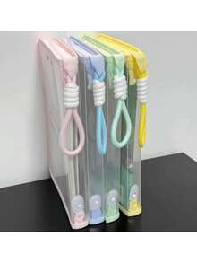 1 buc. Geantă colorată pentru dosare A4, organizator de documente pentru studenți/birou de mare capacitate cu mânere (culoare aleatorie a mânerului)