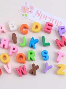 10 件/26 件电镀亚克力大孔英文字母珠，DIY 手机挂绳，休闲鞋饰，手工珠宝配饰，节日礼物 - 馬卡龍鍍彩字母 - 查看 8