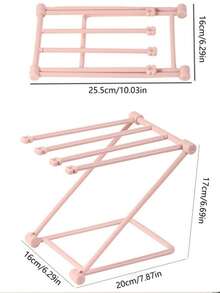 1 件粉色可折叠发饰收纳架，头带架发饰收纳架，珠宝展示手链展示架，发饰收纳架，适合女士和女孩的房间装饰