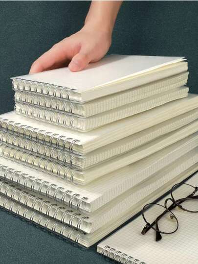 240-sidig spiralbunden anteckningsbok med förtjockat PP-omslag, design med fällbart lock, minimalistiskt PP-omslag, smidigt skrivande anteckningsbok, lämplig för studenter, kontor, företag