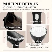 Portable Garment Steamer, Fast Heating, Effortless Results, Fabric Wrinkles Remover, Large Detachable Water Tank, Travel Friendly Handheld Iron Best For Fabrics & Clothes