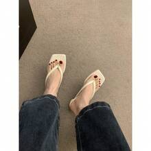 Women Flip-Flops - Silver - View 6