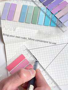 800 tờ/gói, 4 kiểu giấy nhớ PET trong suốt, tab ghi chú, tập ghi nhớ màu nhạt, nhãn dán chỉ báo, 4 kiểu hỗn hợp 1 gói, dùng cho đồ dùng học tập, trở lại trường - Nhiều màu - Xem 8