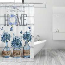 Rèm tắm Farmhouse Daisy Rèm tắm hoa cho trang trí phòng tắm trung tính, đồng quê, hoa, rèm tắm mộc mạc, vải polyester chống thấm nước, kích thước 60x72in, rèm tắm chống thấm nước có lót nam châm, có thể giặt bằng máy, kích thước 66x72in, bộ rèm tắm mềm mại có 12 móc, rèm tắm kích thước 36x72in, trang trí mùa thu chất lượng khách sạn - Cây tú cầu - Xem 3