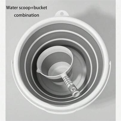 1-6 st multifunktionell hopfällbar hink + hopfällbar slevset, bärbar utomhushink för resor/sovrum/badrum, dubbel användning/tvätt- och rengöringshink; viktig för fiske, biltvätt, husdjursbad; platsbesparande förvaringsverktyg för hushållet, finns i flera färger