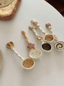 Lingurițe de supă drăguțe în formă de desert, lingură de pâine ceramică, lingură drăguță pentru fructe de pădure, lingurițe de desert în formă de brioșă/ananas/croissant, lingurițe adorabile pentru bucătărie