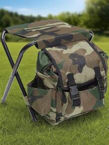 1 pieza de taburete de pesca plegable portátil para camping y pesca al aire libre, bolsa aislada multifuncional de doble hombro, mochila de camping y pesca. Adecuado para uso diario, familia, actividades al aire libre, pesca, montañismo y enfriamiento portátil.