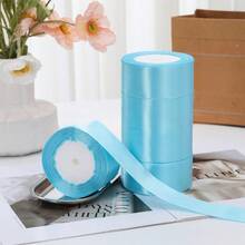 5 卷 4 厘米手工玫瑰缎带，婚礼椅装饰，礼盒包装，花卉丝带，彩虹色，毕业派对，单身派对，蝴蝶结制作 - 彩色 - 查看 23