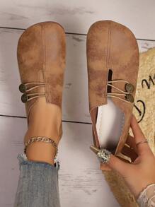 新款欧美进口软底平底乐福鞋舒适百搭一脚蹬休闲奶奶鞋/妈妈鞋