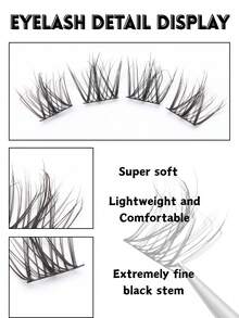 Individual Eyelash Extensions, D-Curl Eyelash Extension, DIY Eyelash Cluster, Fluffy Eyelash Cluster False Eyelashes, 3D Effect, Natural Individual Eyelash Kit, At-Home Eyelash Extension Lash Clusters,Eye Lash Clusters,Individual Eyelashes,Lashes,Fake Lashes