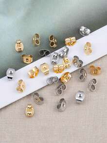 100个不锈钢耳钉配件，蝴蝶耳塞，DIY耳钉耳塞，耳饰批发 - 彩色 - 查看 9