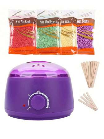 Calentador de cera máquina de depilación para manos, pies y Body SPA, olla de cera de parafina + frijoles de cera + palitos de madera