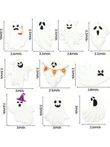 20pcs/30pcs/40pcs Halloween Decor Ghost Shape Home Decorative Accessories,Halloween Decorations,Cute Ghost Ornament,Spooky Home Decor,Haunted House Aesthetic, Halloween Decor Ghost Decor,Office Desk, Bookshelf, Home, Adds Halloween Atmosphere,Halloween Decor Fall Decor