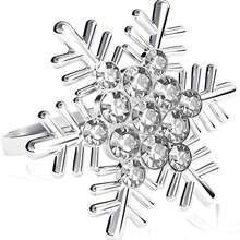 6/8/10pcs Set Elegant Gold & Silver Snowflake Napkin Rings With Sparkling Rhinestones - Durable Cast Iron Polished, Multipurpose Holiday & Everyday Table Decor For Christmas, Wedding, Birthday, Thanksgiving, Halloween, Father's Day, Mother's Day, Exquisite Craftsmanship, Party Decorations, Special Occasion Tableware