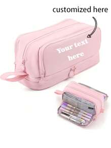 1 pieza Estuche de lápices personalizado - Nombre personalizado: Patrón de letras personalizado. Bolsa de bolígrafos de gran capacidad y tamaño, útiles escolares, regalo de cumpleaños, mejor regalo para niños, obsequio para estudiantes, multiusos, ornamentales, reutilizables. Moderno, familiar, lindo, vintage, dibujos animados, kawaii, personalizado, único, personalizable, para trabajadores, clíents, negocios/estudios, escuela/oficina, regreso a la escuela, suministros escolares para la universidad, universidad.