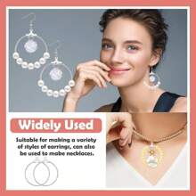 100/200PCS Earring Making Kit - Beading Hoop Finding, Open Hoops Bulk Wire For DIY Jewelry Craft Supplies - Teardrop And Round - Quantity - View 7