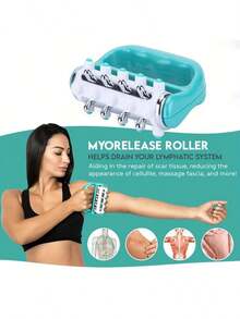 Cellulite Massager, Fascia Release And Muscle Massage Roller, Mini Trigger Point Deep Tissue Myofascial Release Tool, Body Massager For Men And Women - Green - View 3