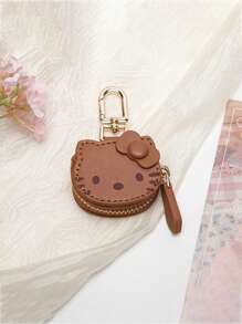 Sanrio 可爱卡通 Hello Kitty 钥匙扣，优质 PU 皮革包袋饰品，3D 蝴蝶结，适合女士的可爱礼物，生日圣诞派对礼物，适用于钱包、配件收纳车内配件 Goth Y2k